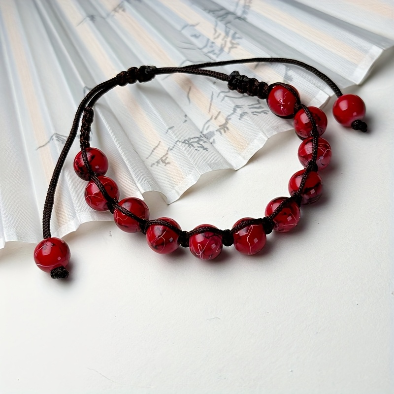 Adjustable Colorful Glass Bead Bracelet Friendship Gift